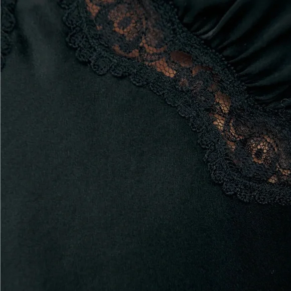 Reformation NWT Black Lace Trim Monica Silk Tank Top - Picture 5 of 11